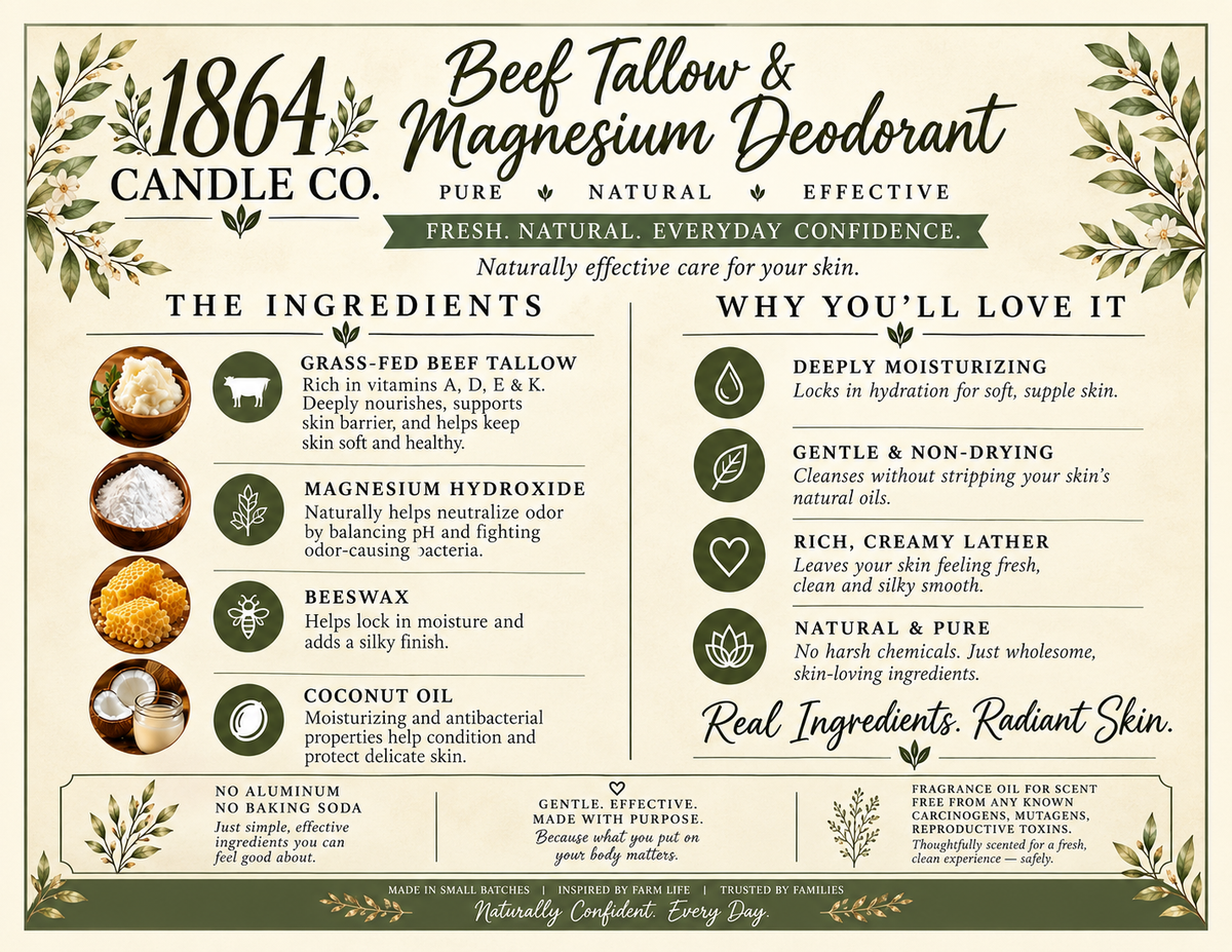 GF Beef Tallow & Magnesium Deodorant for Men & Women